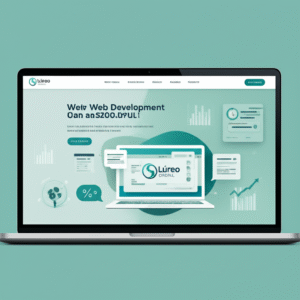 Diseño de página web profesional con elementos digitales y logo de Lúreo Digital.