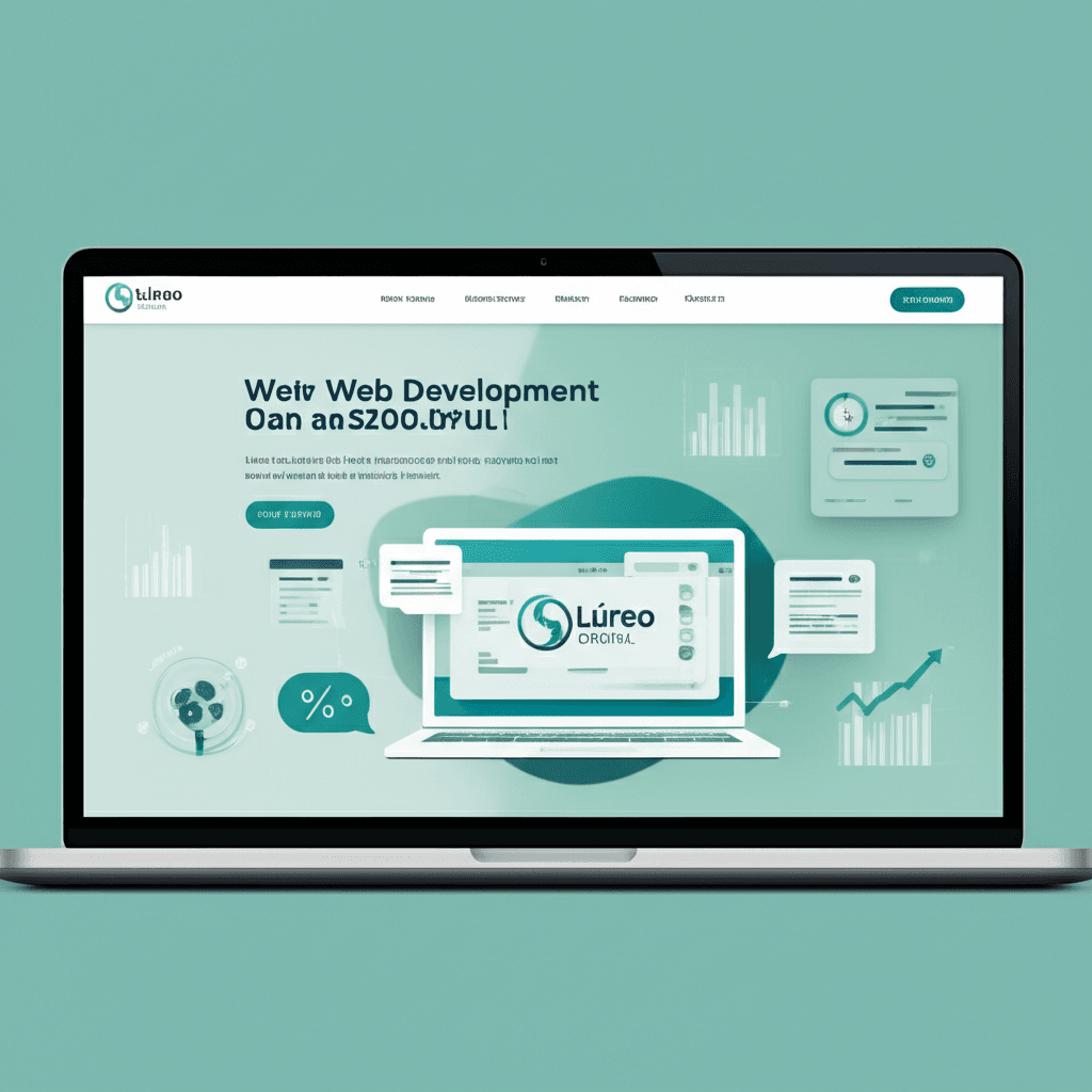 Diseño de página web profesional con elementos digitales y logo de Lúreo Digital.