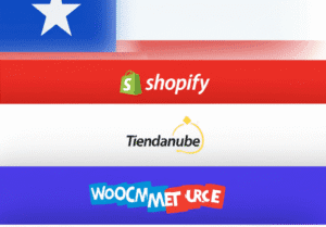 Comparación visual de plataformas e-commerce: Shopify, Tiendanube y WooCommerce, con un enfoque positivo en WooCommerce.