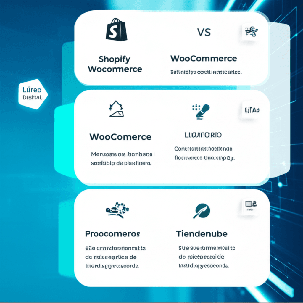Comparativa de plataformas de e-commerce: Shopify, WooCommerce y Tiendanube