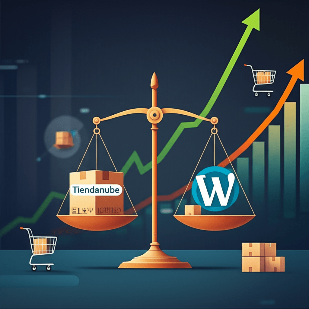 Comparación visual entre Tiendanube y WooCommerce
