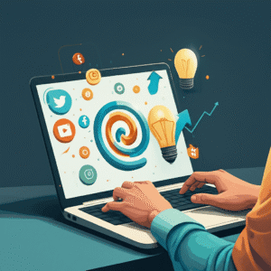 Persona escribiendo en un blog para su marca