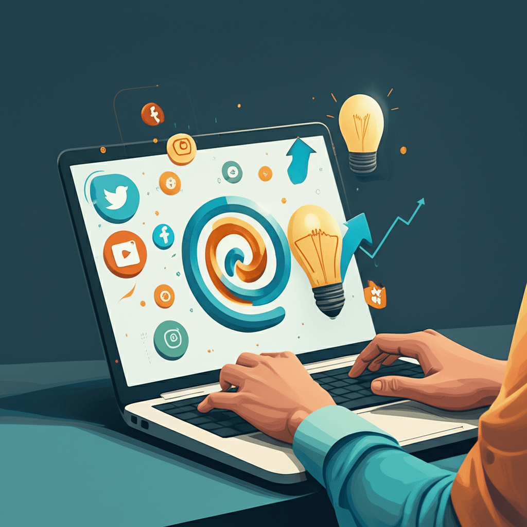 Persona escribiendo en un blog para su marca