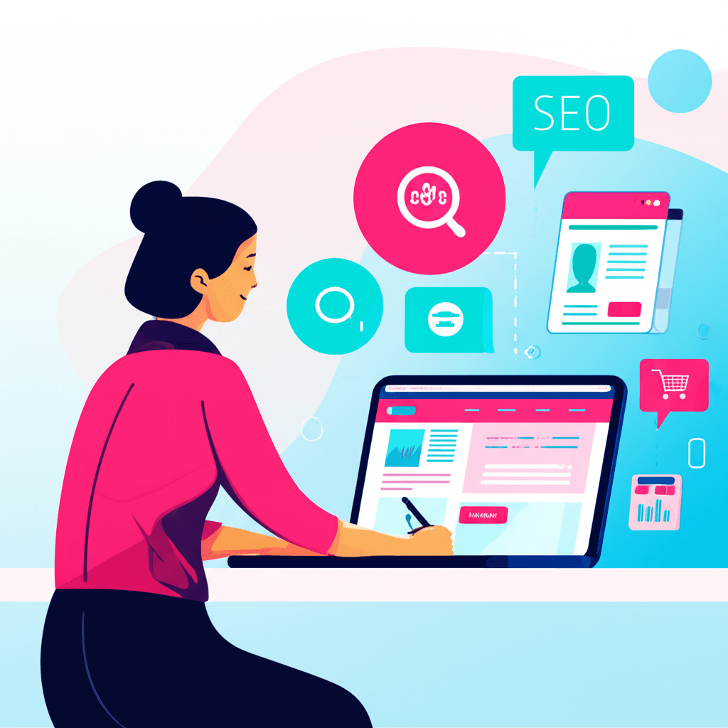 Un blog empresarial vibrante con gráficos y contenido atractivo