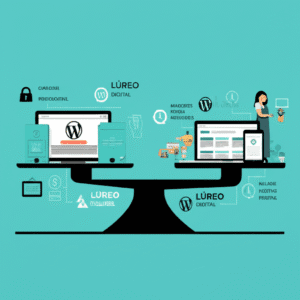 Gráfico comparativo de opciones de hosting y dominio para negocios online, destacando ventajas de soluciones profesionales como Lúreo Digital.