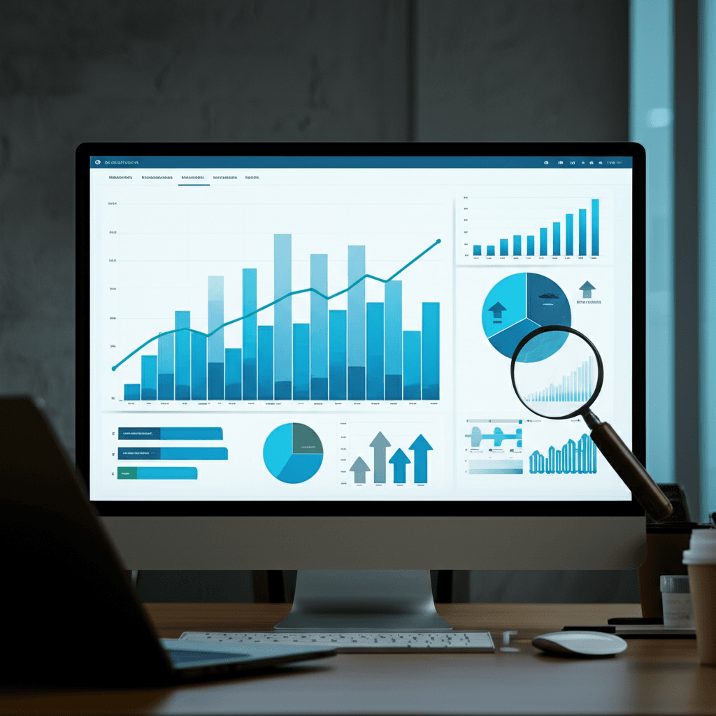 Gráfico de análisis de competencia mostrando estrategias y datos de mercado.